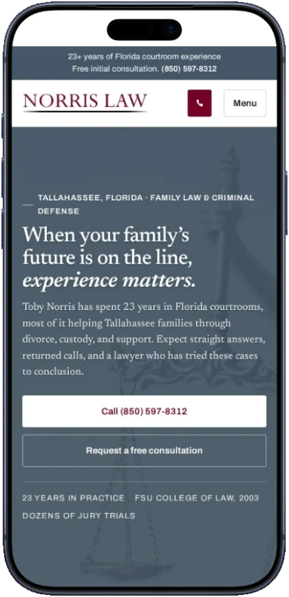 The same page on a phone.
